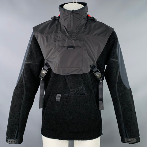 NIKE x MMW Size M Black Fleece Polyester Zip Up Vest Layer Jacket