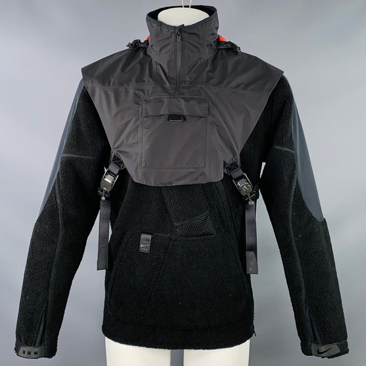 NIKE x MMW Size M Black Fleece Polyester Zip Up Vest Layer Jacket