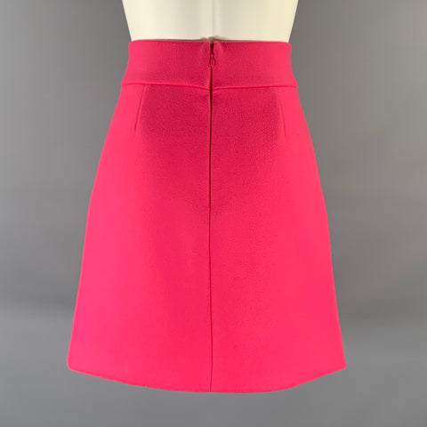 RED VALENTINO Size 6 Pink Wool Polyamide Mini Skirt