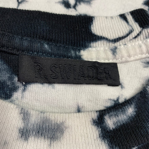 R.SWIADER Size XS White Indigo Tie Dye Cotton Crew Neck T-shirt