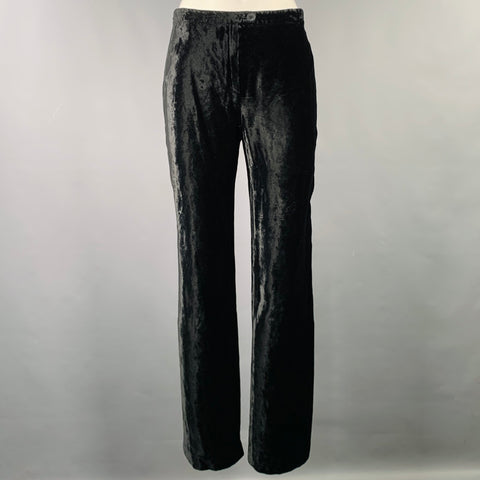 PHILOSOPHY Size 4 Black Velvet Wide Leg Casual Pants