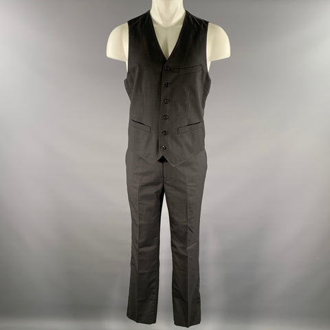 ONASSIS Size 42 Grey Wool 2 Piece Vest Trouser Set