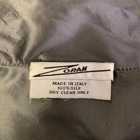 ZORAN Size M Grey Silk Windbreaker Jacket