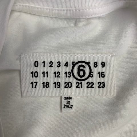 MAISON MARGIELA Size S White Black Graphic Cotton Long T-shirt