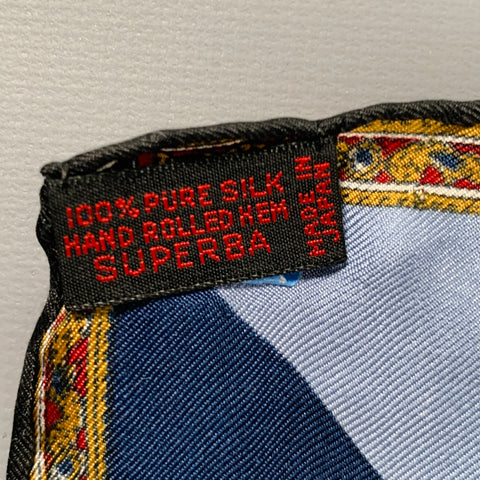 SUPERBA Multi Color Color Block Silk Pocket Square