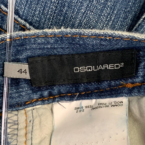 DSQUARED2 Size 28 Blue Denim Straight Five Pockets Horn Buttons Jeans