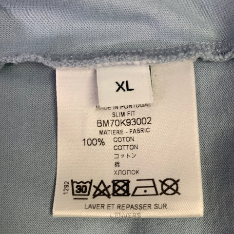GIVENCHY Size XL Blue Cotton Logo Crew Neck T-shirt