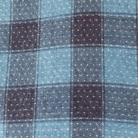 FOLK Size L Blue Navy Checkered Cotton One Pocket Long Sleeve Shirt