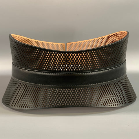 ALAIA Waist Size 25 Black Brown Diamond Leather Belt