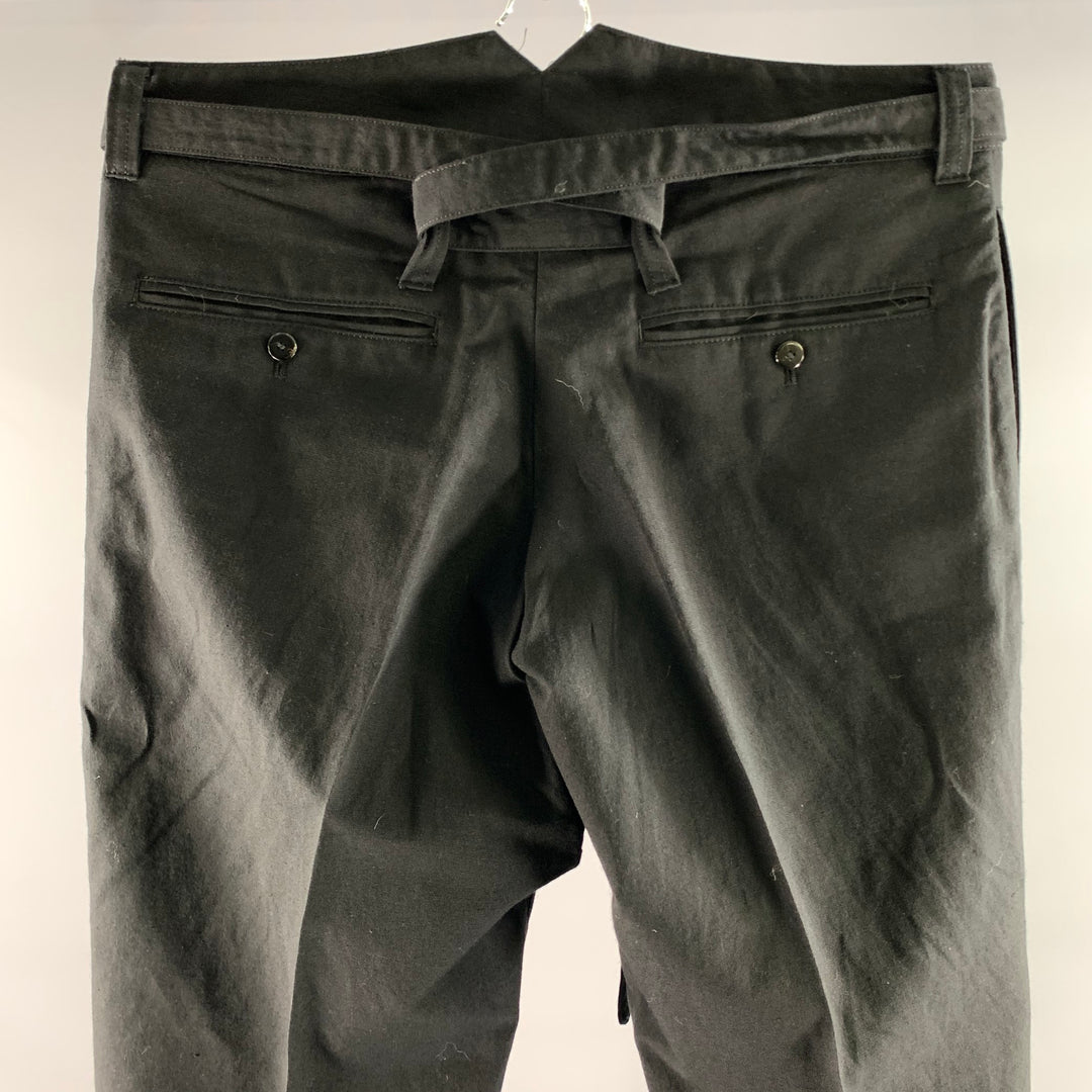 VISVIM Size L Black Wool Linen Waist Tie Pants