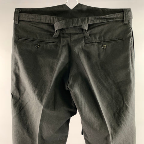 VISVIM Size L Black Wool Linen Waist Tie Pants