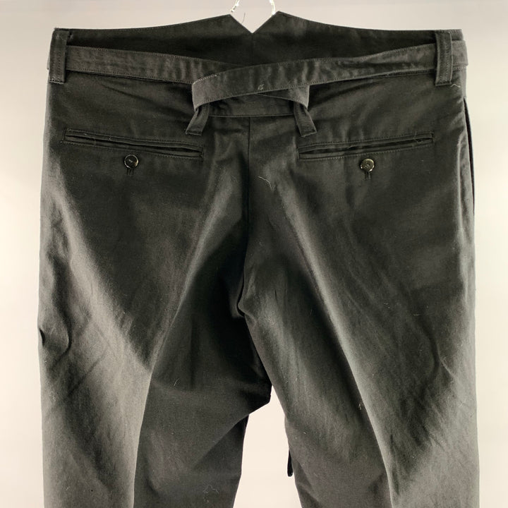 VISVIM Size L Black Wool Linen Waist Tie Pants