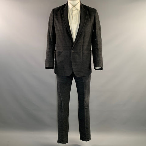 LABEL UNDER CONSTRUCTION Chest Size 42 Grey Gunmetal Textured 34 Suit