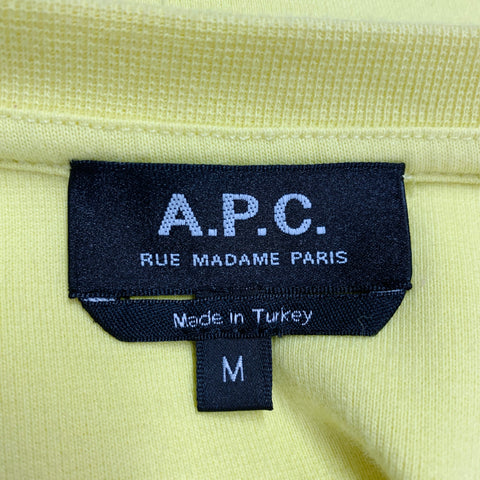 A.P.C. Size M No Fun Neon Yellow Cotton Crew Neck Sweatshirt