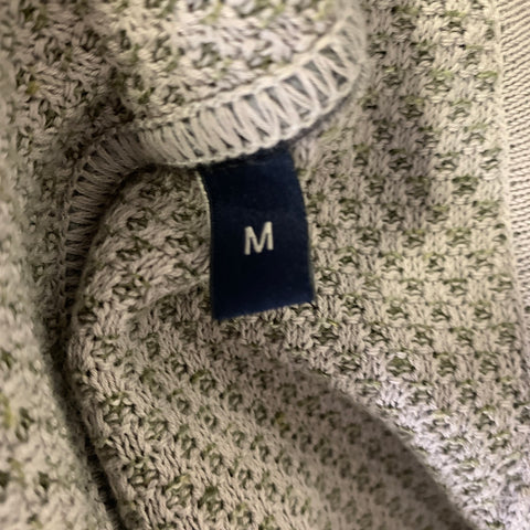 LARDINI Size M Green Olive Knit Cotton flax Notch Lapel Jacket