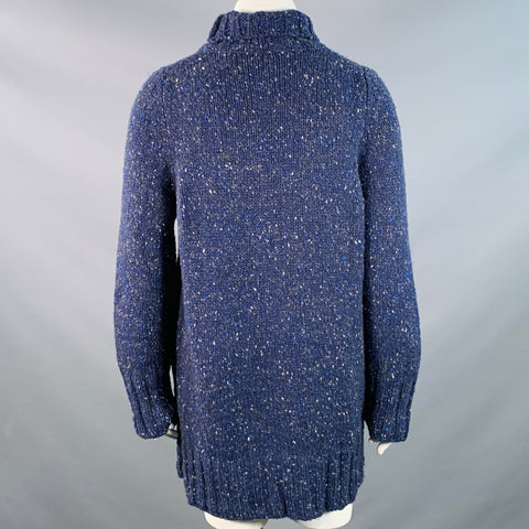 THE ROW Taille L Pull Col Roulé Mélangé de Laine Bleu Marine