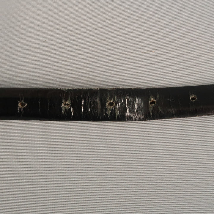 WCM NEW YORK Size L Black Solid Calfskin Belt