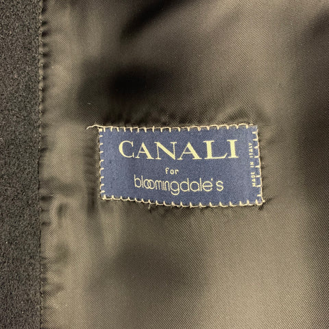CANALI Size XL Black Wool Blend Coat
