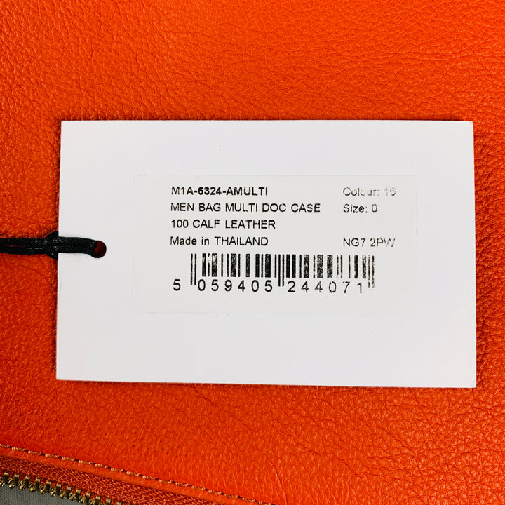 PAUL SMITH Orange Solid Leather Document Holder Bags