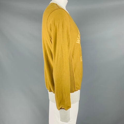 TODD SNYDER Size L Mustard Yellow Sports Graphic Cotton Crew-Neck Sweatshirt