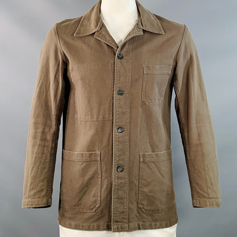 VETRA Size XL Brown Textured Cotton Chore Jacket