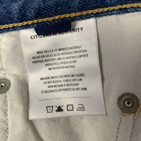 CITIZENS OF HUMANITY Size 26 Blue Cotton Barrel Jeans