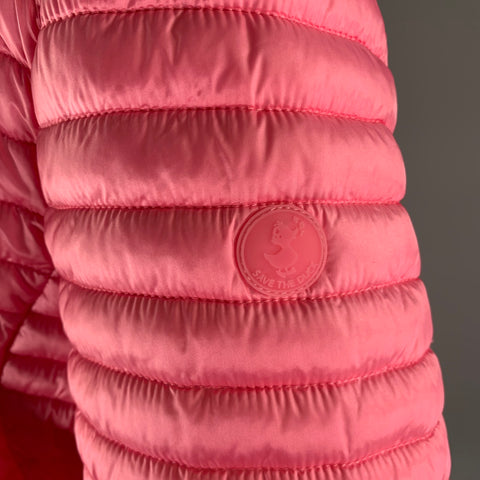 SAVE THE DUCK Size L Pink Nylon Quilted Zip Up Jacket