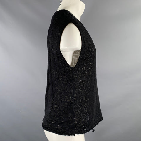 IRO Size XS Black Lace Cotton Blend See Through Tank Top