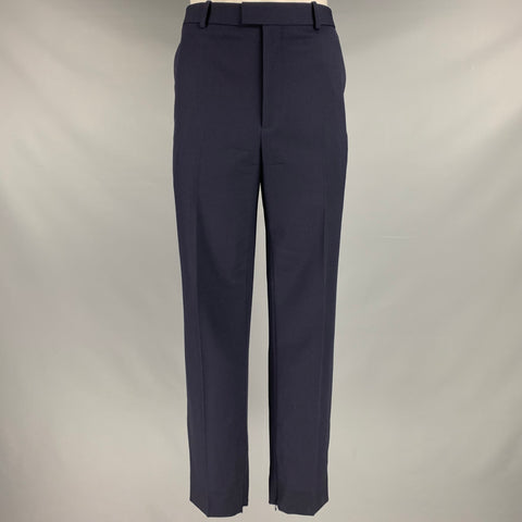 BOTTEGA VENETA Size 36 Navy Wool Blend Zip Fly Dress Pants
