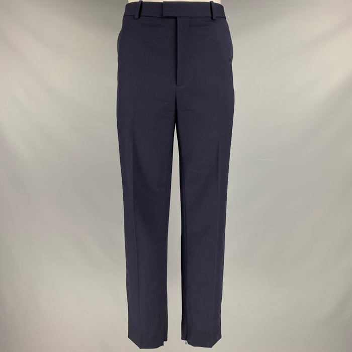 BOTTEGA VENETA Size 36 Navy Wool Blend Zip Fly Dress Pants