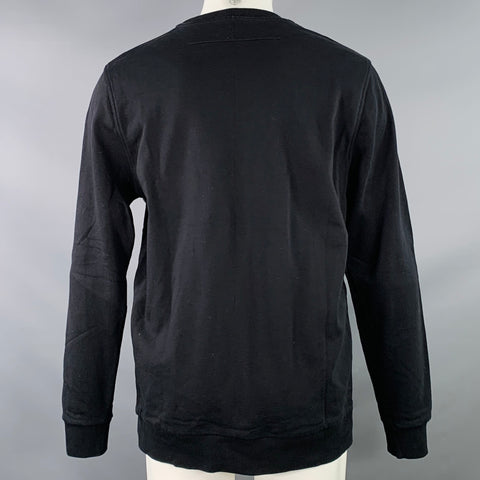GIVENCHY Size M Black Red Logo Cotton Cuban Fit Crew Neck Sweatshirt