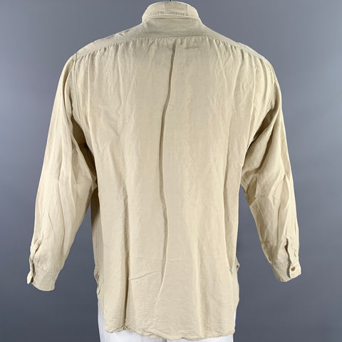 RRL by RALPH LAUREN Size L Khaki Linen Blend Long Sleeve Shirt