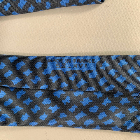HERMES Black Blue Abstract Tie