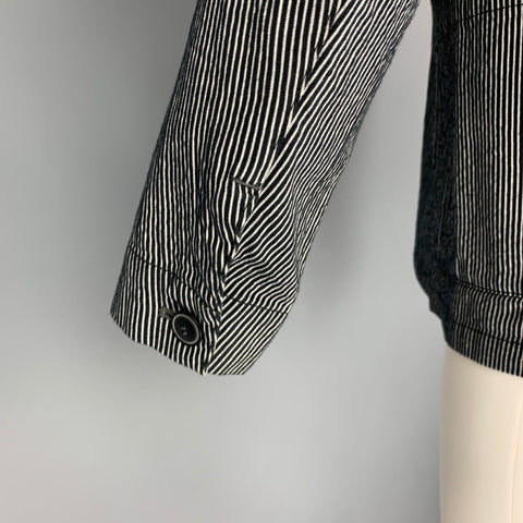 J.S. HOMESTEAD Size M Black White Stripe Notch Lapel Sport Coat