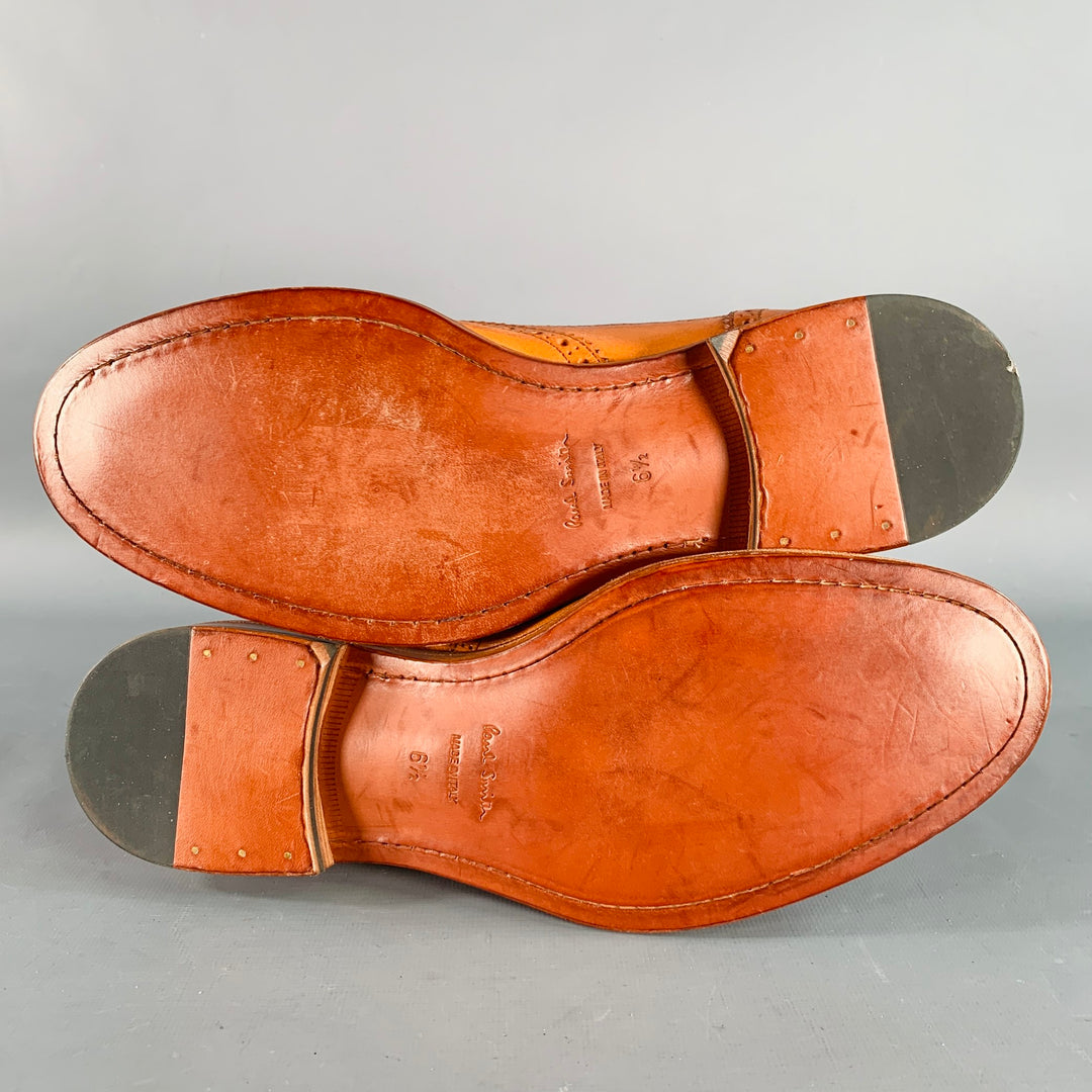 PAUL SMITH  7.5 Orange Perforated Leather Wingtip Lace-Up Flexible Travel Shoes d7e374fab0327d237b6f4da40721a9  main image 4