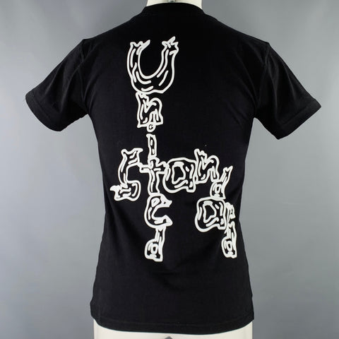 UNITED STANDARD Size S Black White Graphic Cotton Crew Neck T-shirt
