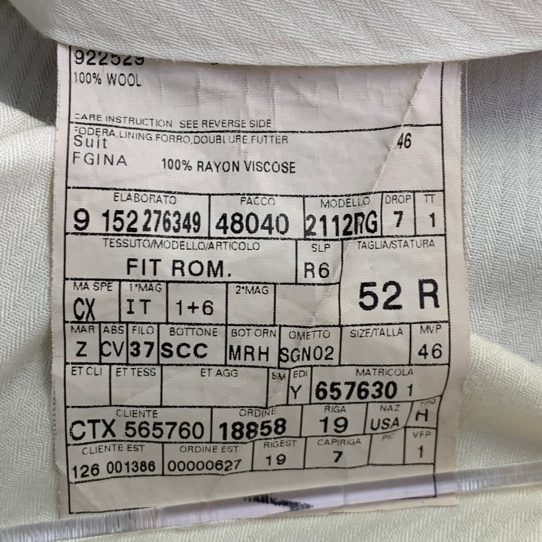 ERMENEGILDO ZEGNA Size 42 Regular Navy Blue Stripe Wool Notch Lapel Suit