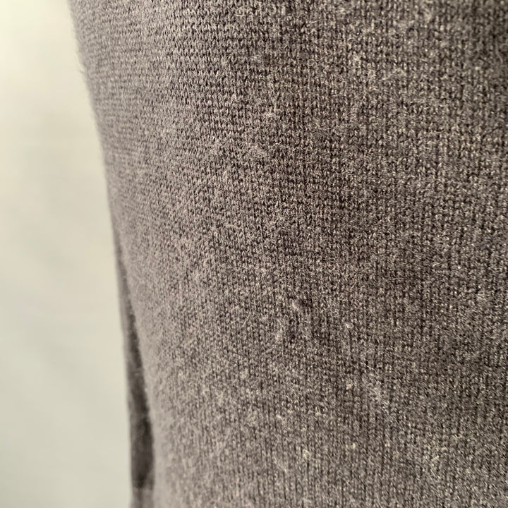 NICE COLLECTIVE Size S Grey Charcoal Knit Merino Wool V-Neck Sweater