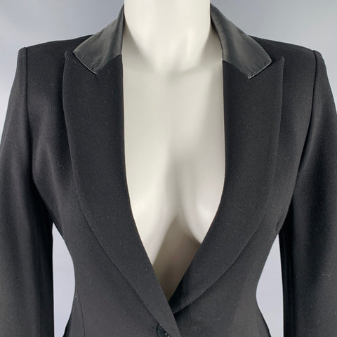 ISABEL DE PEDRO Size 6 Black Viscose Blend Blazer