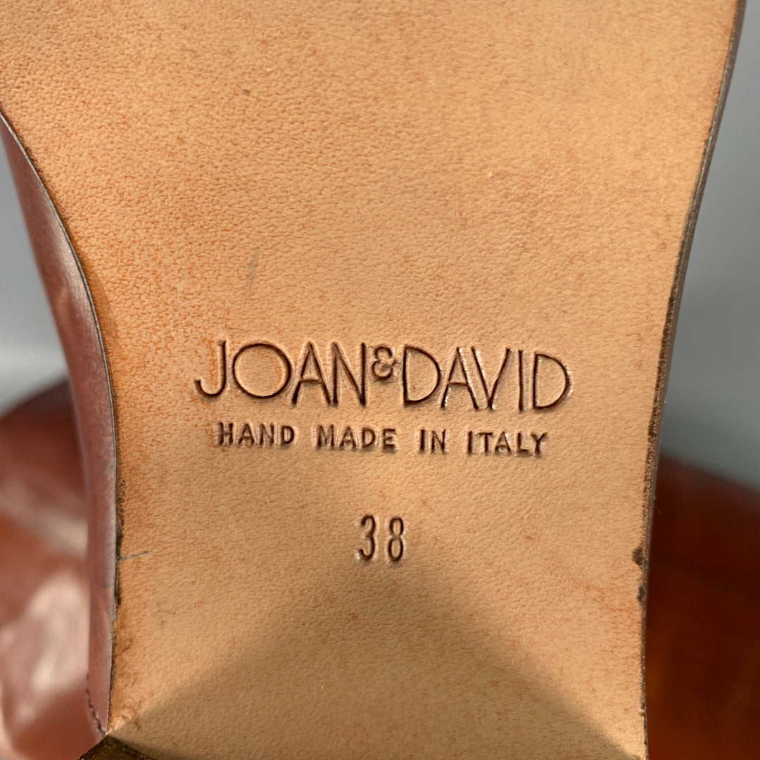 JOAN & DAVID Size 8 Brown Cognac Leather Pull On Boots