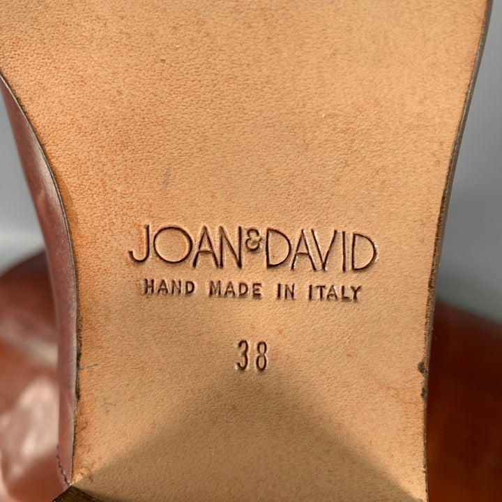 JOAN & DAVID Size 8 Brown Cognac Leather Pull On Boots