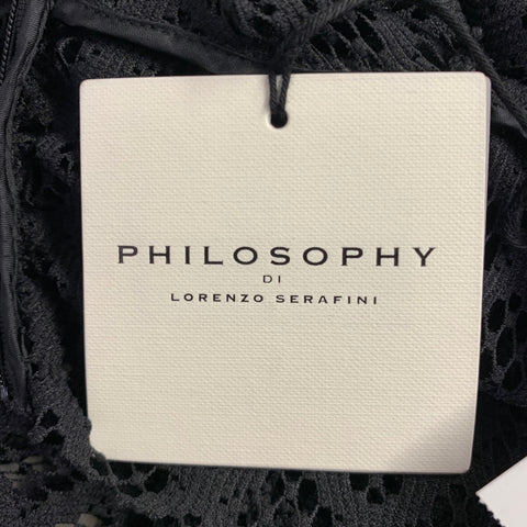 PHILOSOPHY di LORENZO SERAFINI Size 4 Black Polyester Mesh Pullover
