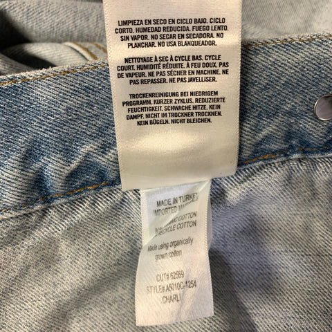 AGOLDE Size M Silver Metallic Cotton Trucker Jacket