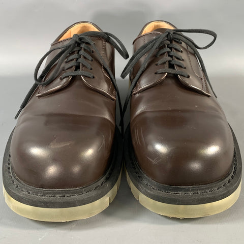 BOTTEGA VENETA Size 8 Brown Leather Lace Up Lace Up Shoes