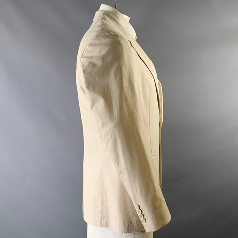 DRIES VAN NOTEN Size 42 Ivory Solid Cotton Notch Lapel Sport Coat