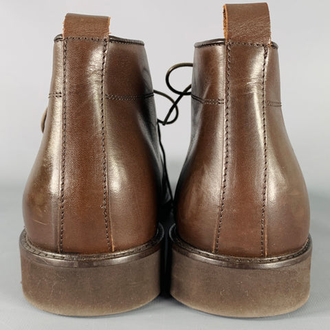 BRUNO MAGLI Size 10 Brown Leather Lace-Up Ankle Boots