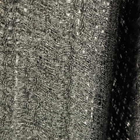 NOSTRASANTISSIMA Size S Black See-Through Linen Blend Open Front Coat