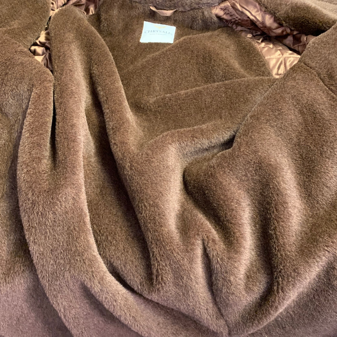 CHRYSALIS Size 42 Brown Beige Wool Double Breasted Coat