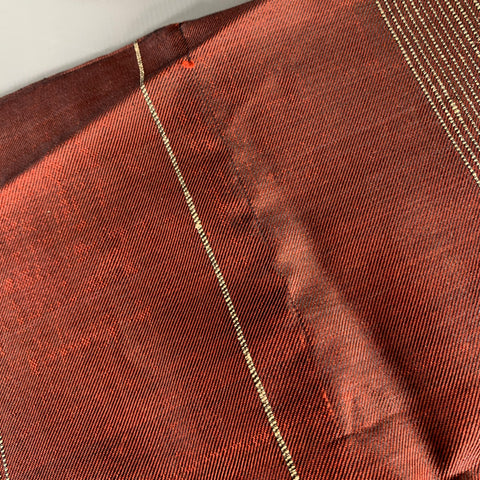 K.T.H Burgundy Cream Stripe Fringe Scarf