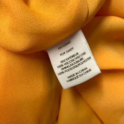 DEREK LAM Size 12 Yellow White Viscose Abstract V Neck Long Dress